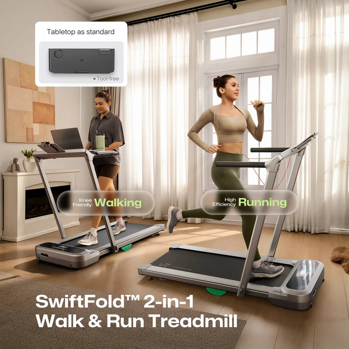 Urevo FoldiMix 5 Pro Smart löpband 400 x 1200 mm 13,4 km/t